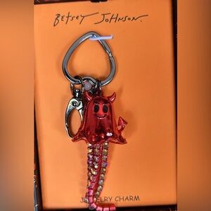Betsey Johnson Red Devil Charm Keychain